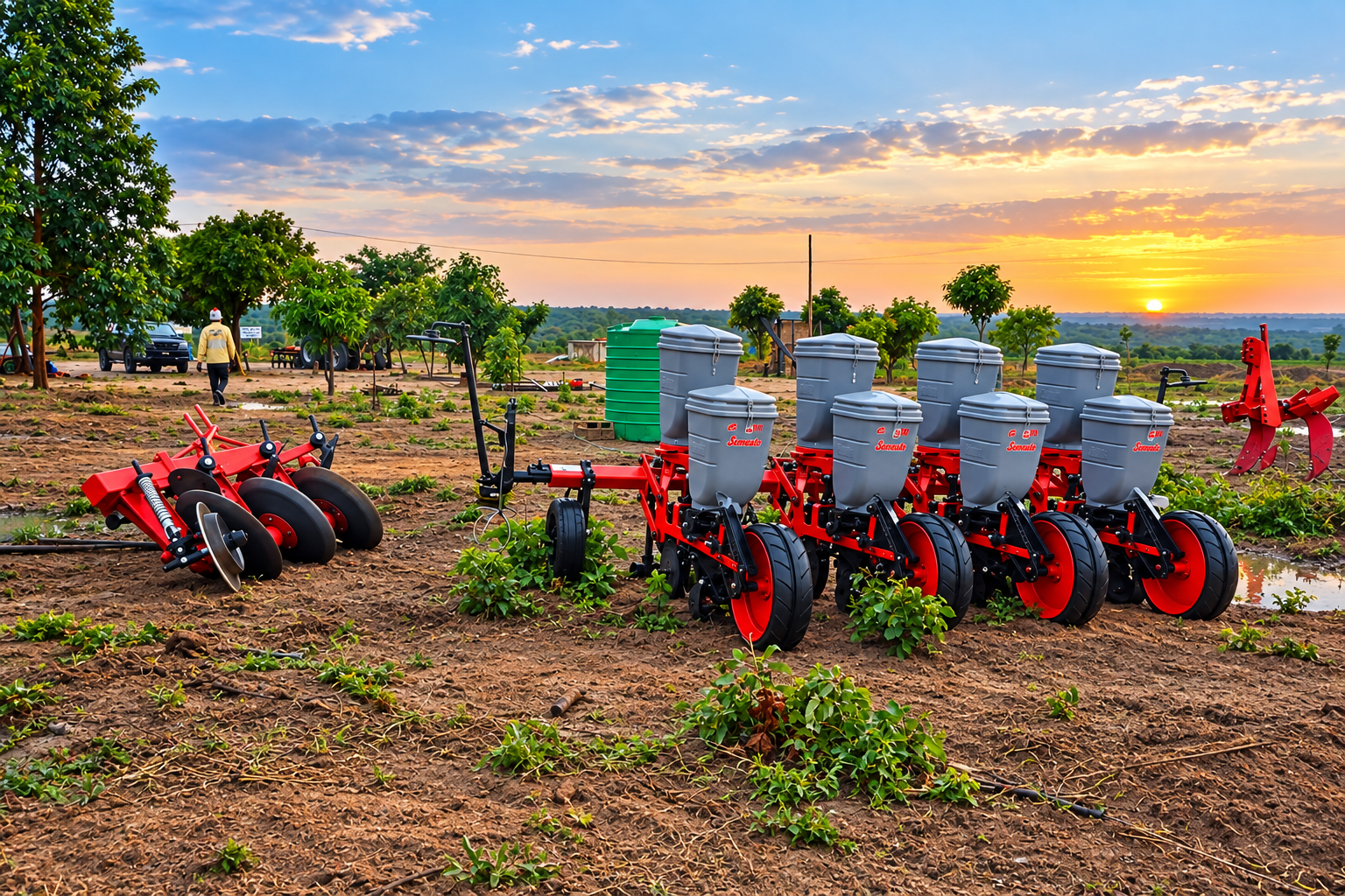 Maquinário agrícola em operação